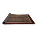 Sideview of Abstract Dark Almond Brown Modern Rug, abs653