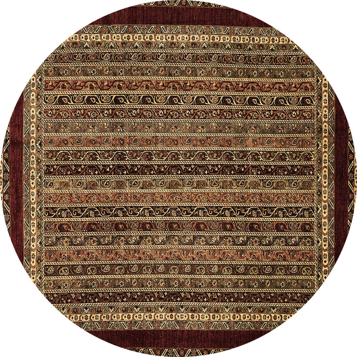 Round Abstract Brown Modern Rug, abs653brn