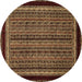 Round Abstract Brown Modern Rug, abs653brn