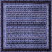 Square Abstract Blue Modern Rug, abs653blu