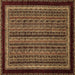 Square Machine Washable Abstract Brown Modern Rug, wshabs653brn