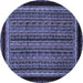 Round Machine Washable Abstract Blue Modern Rug, wshabs653blu