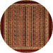 Round Abstract Orange Modern Rug, abs653org