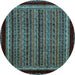 Round Abstract Light Blue Modern Rug, abs653lblu