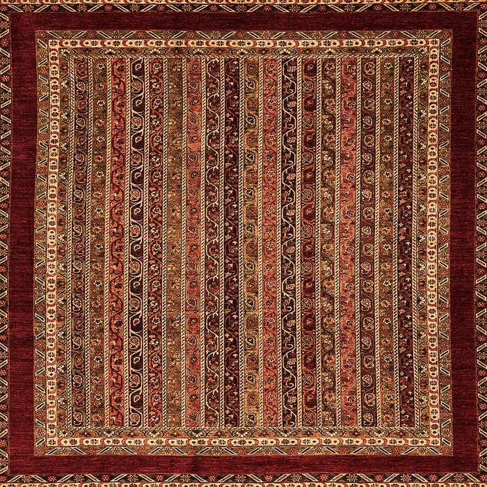 Square Machine Washable Abstract Orange Modern Area Rugs, wshabs653org