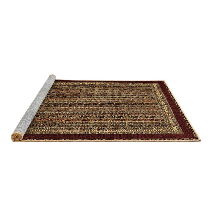 Sideview of Machine Washable Abstract Brown Modern Rug, wshabs653brn