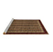 Sideview of Machine Washable Abstract Brown Modern Rug, wshabs653brn