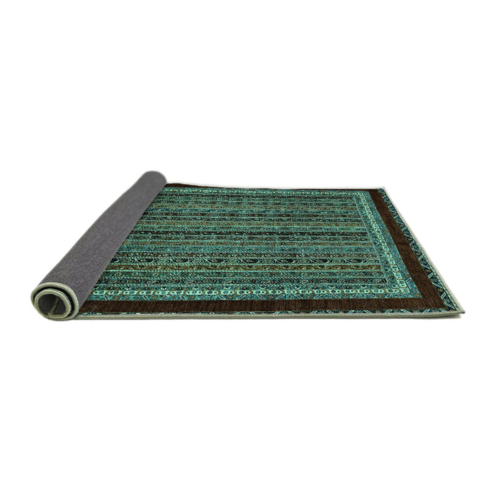 Sideview of Abstract Turquoise Modern Rug, abs653turq