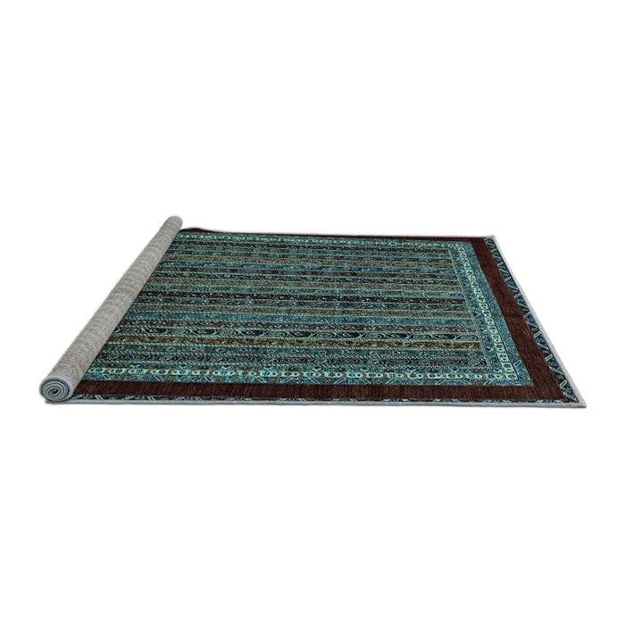 Sideview of Machine Washable Abstract Light Blue Modern Rug, wshabs653lblu