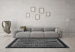 Machine Washable Abstract Gray Modern Rug in a Living Room,, wshabs653gry