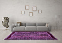 Machine Washable Abstract Purple Modern Rug, wshabs653pur