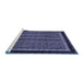 Sideview of Machine Washable Abstract Blue Modern Rug, wshabs653blu