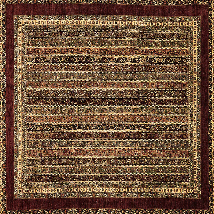 Square Abstract Brown Modern Rug, abs653brn