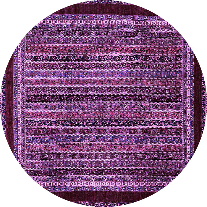 Round Machine Washable Abstract Purple Modern Area Rugs, wshabs653pur