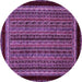 Round Machine Washable Abstract Purple Modern Area Rugs, wshabs653pur