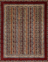 Machine Washable Abstract Dark Almond Brown Rug, wshabs653