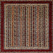 Square Abstract Dark Almond Brown Modern Rug, abs653