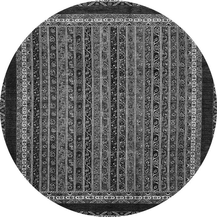 Round Abstract Gray Modern Rug, abs653gry
