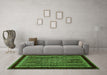 Machine Washable Abstract Green Modern Area Rugs in a Living Room,, wshabs653grn