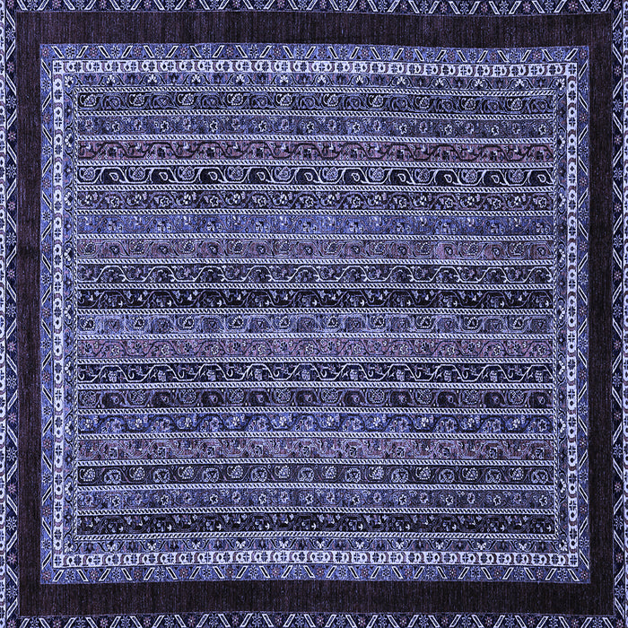 Square Machine Washable Abstract Blue Modern Rug, wshabs653blu