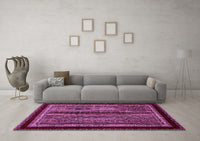 Machine Washable Abstract Pink Modern Rug, wshabs653pnk