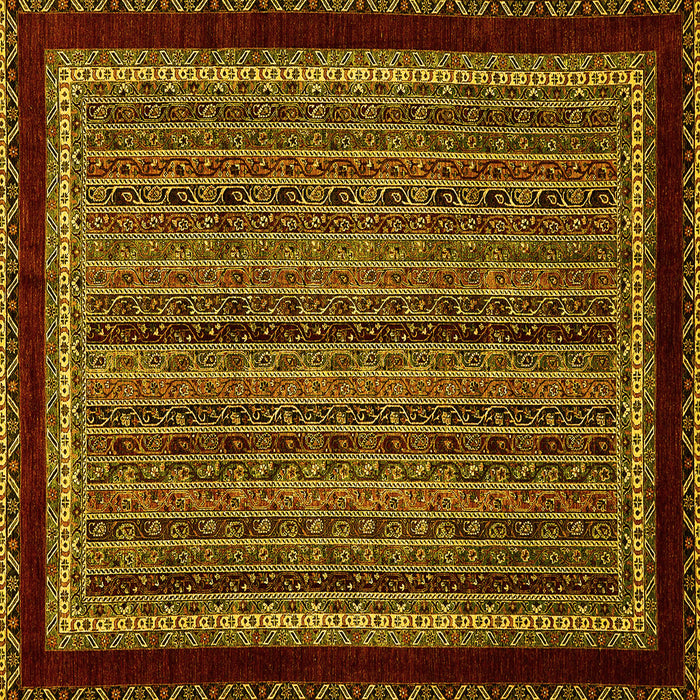 Square Abstract Yellow Modern Rug, abs653yw