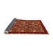 Sideview of Abstract Orange Modern Rug, abs654org