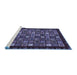 Sideview of Machine Washable Abstract Blue Modern Rug, wshabs654blu