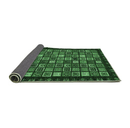 Sideview of Abstract Emerald Green Modern Rug, abs654emgrn