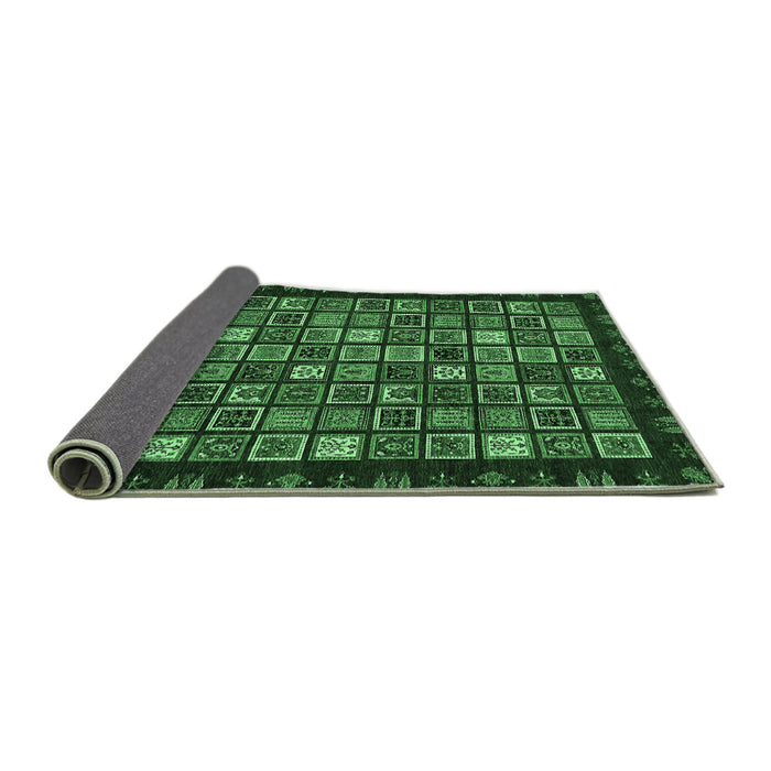 Sideview of Abstract Emerald Green Modern Rug, abs654emgrn