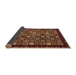 Sideview of Abstract Brown Modern Rug, abs654brn