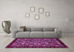 Machine Washable Abstract Purple Modern Area Rugs in a Living Room, wshabs654pur