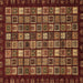 Square Machine Washable Abstract Brown Modern Rug, wshabs654brn