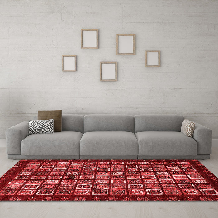 Modern Red Washable Rugs