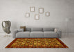 Machine Washable Abstract Yellow Modern Rug in a Living Room, wshabs654yw