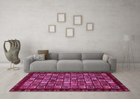 Machine Washable Abstract Pink Modern Rug, wshabs654pnk