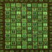 Square Machine Washable Abstract Green Modern Area Rugs, wshabs654grn