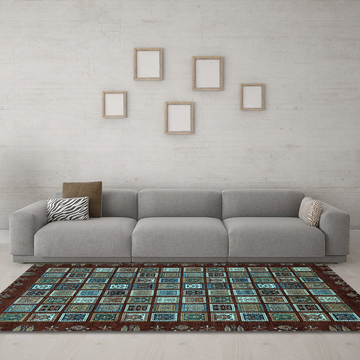 Machine Washable Abstract Light Blue Modern Rug in a Living Room, wshabs654lblu