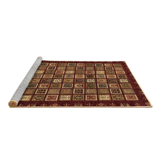 Sideview of Machine Washable Abstract Brown Modern Rug, wshabs654brn