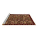 Sideview of Machine Washable Abstract Brown Modern Rug, wshabs654brn