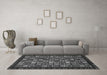 Machine Washable Abstract Gray Modern Rug in a Living Room,, wshabs654gry