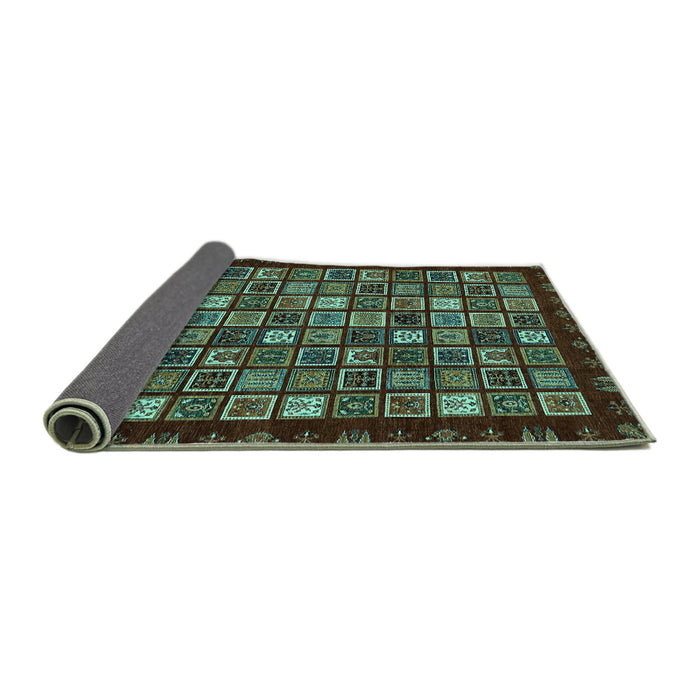 Sideview of Abstract Turquoise Modern Rug, abs654turq