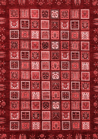 Abstract Red Modern Rug, abs654red