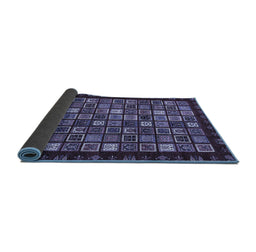 Sideview of Abstract Blue Modern Rug, abs654blu