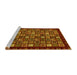 Sideview of Machine Washable Abstract Yellow Modern Rug, wshabs654yw