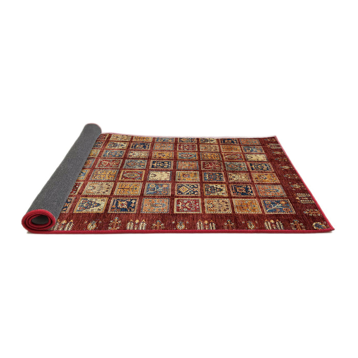 Sideview of Abstract Red Modern Rug, abs655