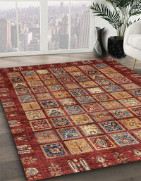 Abstract Red Modern Rug, abs655