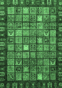 Abstract Emerald Green Modern Rug, abs655emgrn