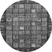 Round Abstract Gray Modern Rug, abs655gry