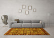 Machine Washable Abstract Yellow Modern Rug in a Living Room, wshabs655yw